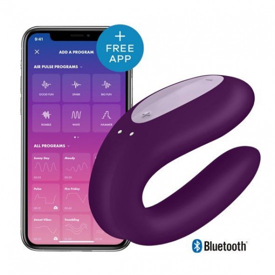 Satisfyer Double Joy App Controlled Couples Vibe - Violet