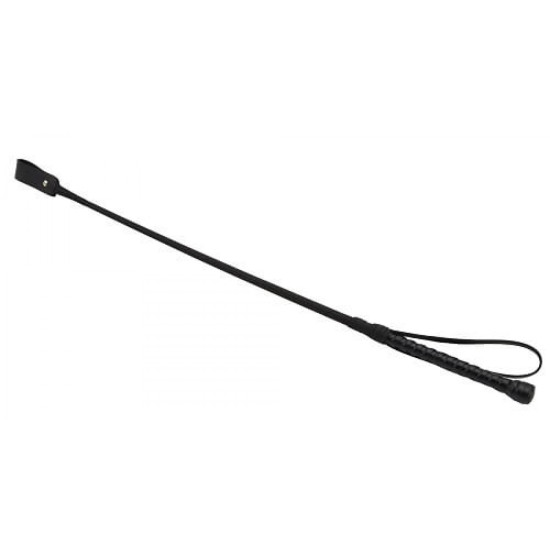 Bound Noir Nubuck Leather Riding Crop