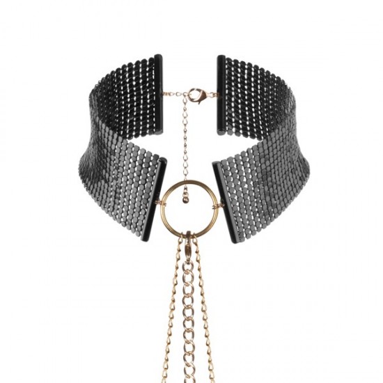 Bijoux Désir Métallique Metallic Mesh Black Collar