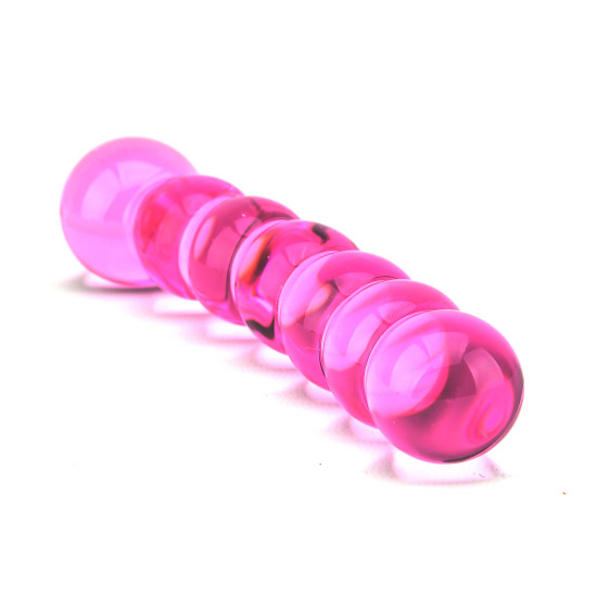 SPECTRUM RIBBED GLASS DILDO