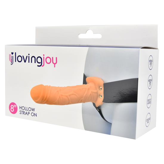 Loving Joy 8 Inch Hollow Strap On Vanilla