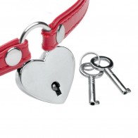 Heart Lock - Collar With Keys - Red