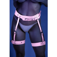 Glow Black Light Strapped In Leg Harness by Fantasy Lingerie