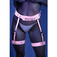 Glow Black Light Strapped In Leg Harness by Fantasy Lingerie