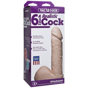 Vac-U-Lock 6 Inch Realistic Cock Attachment