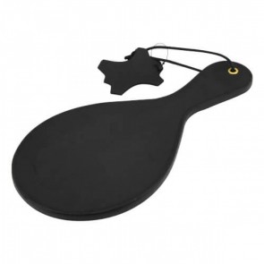 Bound Noir Nubuck Leather Paddle with Brass Stud Detail