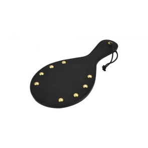 Bound Noir Nubuck Leather Paddle with Brass Stud Detail