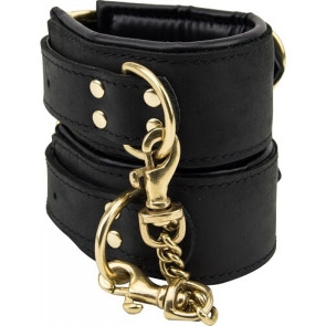 Bound Noir Nubuck Leather Slim Wrist Cuffs