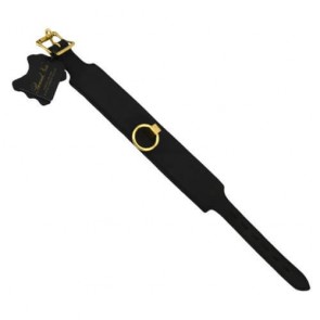 Bound Noir Nubuck Leather Collar with O Ring