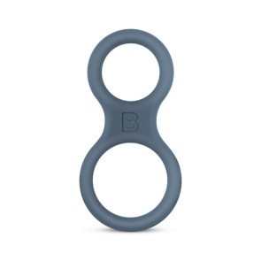 Silicone Cock Ring And Ball Stretcher - Grey