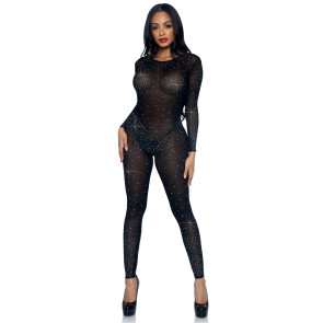 Sheer Rhinestone Catsuit