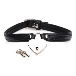 Heart Lock Collar With Keys - Black