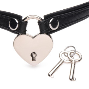 Heart Lock Collar With Keys - Black