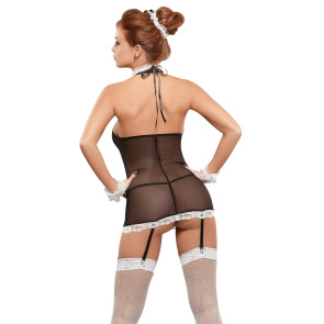 4Pc Magic Silk Black & White Maid To Order Costume