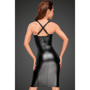 Power Wetlook dress with chequered tape inserts on the waist and bust