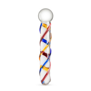 GLASS DILDO NO. 10 TRI-COLOUR SWIRL