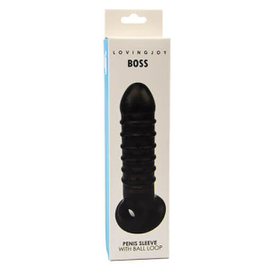 LOVING JOY BOSS TEXTURED PENIS SLEEVE WITH BALL LOOP