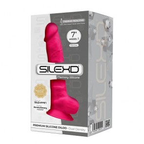 7 INCH REALISTIC SILICONE DUAL DENSITY DILDO WITH SUCTION CUP AND BALLS PINK