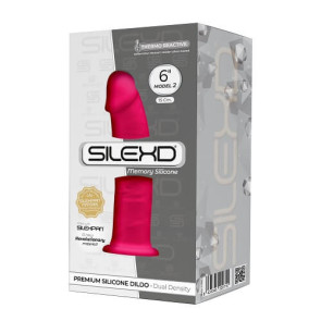 6 INCH REALISTIC SILICONE DUAL DENSITY DILDO WITH SUCTION CUP PINK