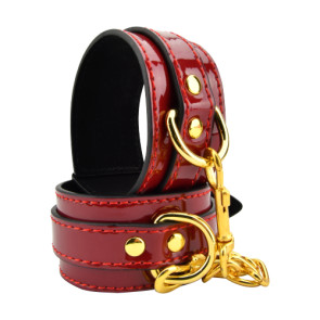 Bound to Please Patent Red Wrist Cuffs