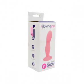 Loving Joy 6 Inch Silicone Dildo with Suction Cup Pink
