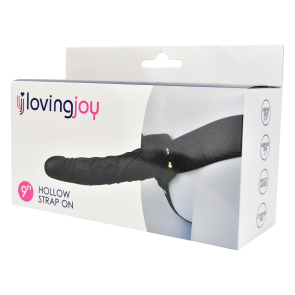 Loving Joy 9 Inch Hollow Strap On Black