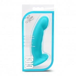 6.5 Inch Silicone G-Spot or P-Spot Dildo with Suction Base Blue